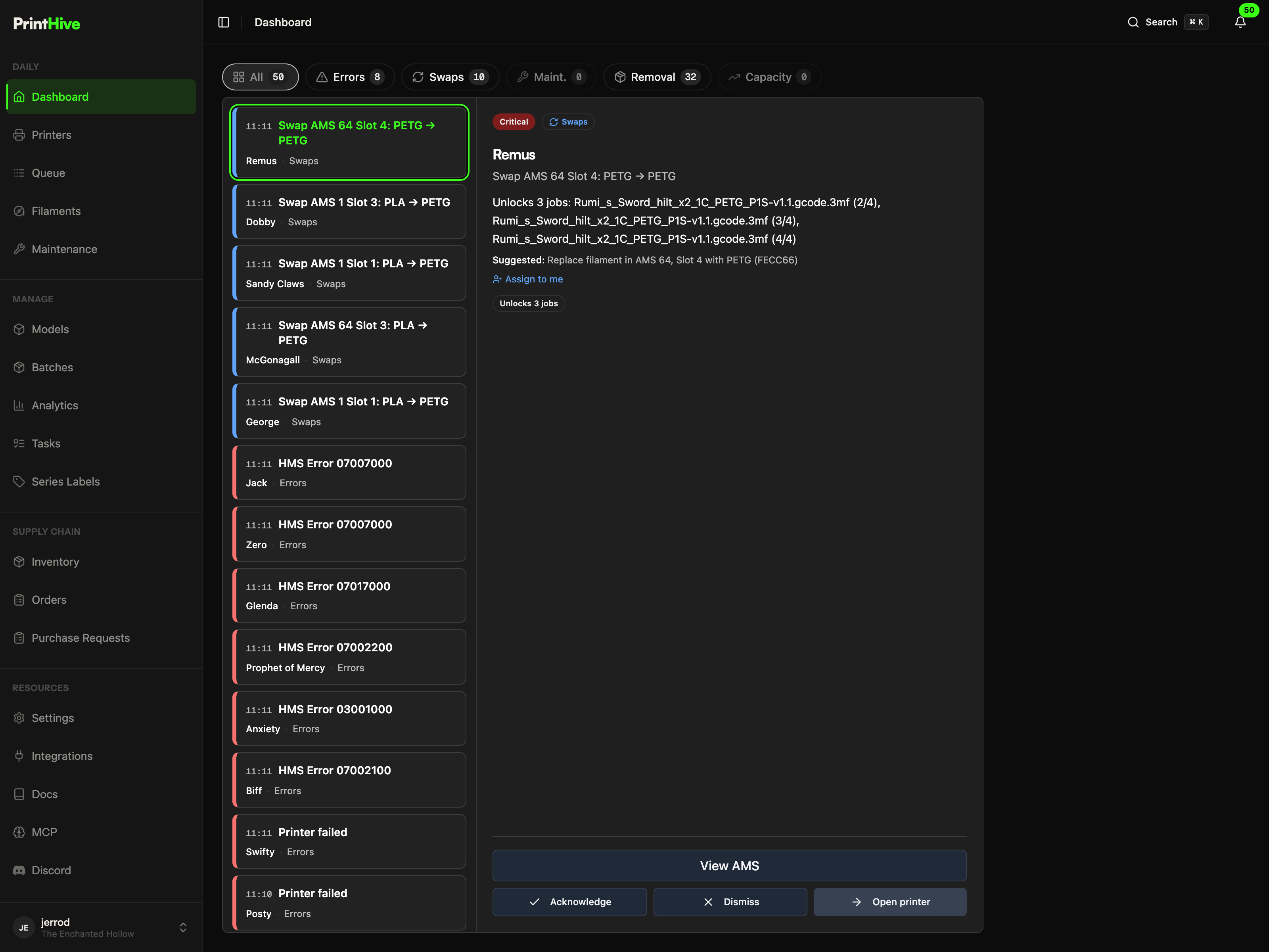 Fleet Monitoring in Print Hive